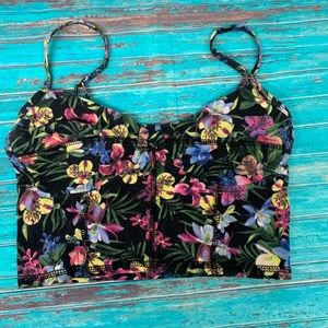 Garage Floral Black Crop Top sz XS